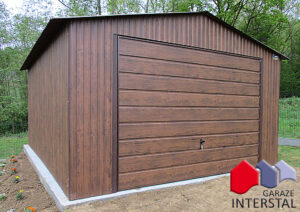Garaże Blaszane Imitujące drewno ORZECH