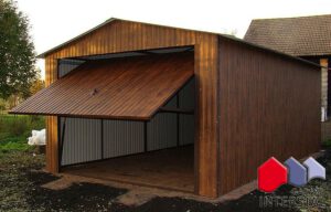 garaż blaszany drewnopodobny