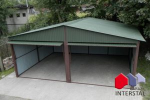 Garaże dwustanowiskowe 6x5 z blachy ocynkowanej powlekanej