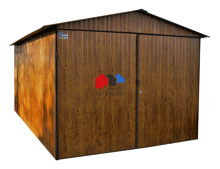 garaż blaszany drewnopodobny