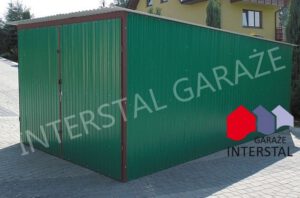 garaż blaszany zielony